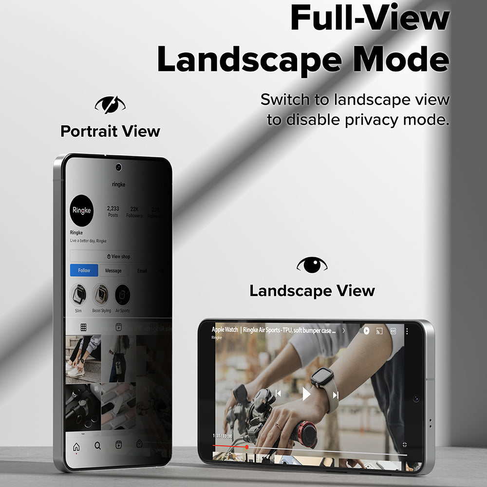 Pellicola Protettiva Schermo Ringke Easy Slide per Samsung Galaxy S26, Vetro Temperato, Full Glue, Set 2 pezzi, Nera