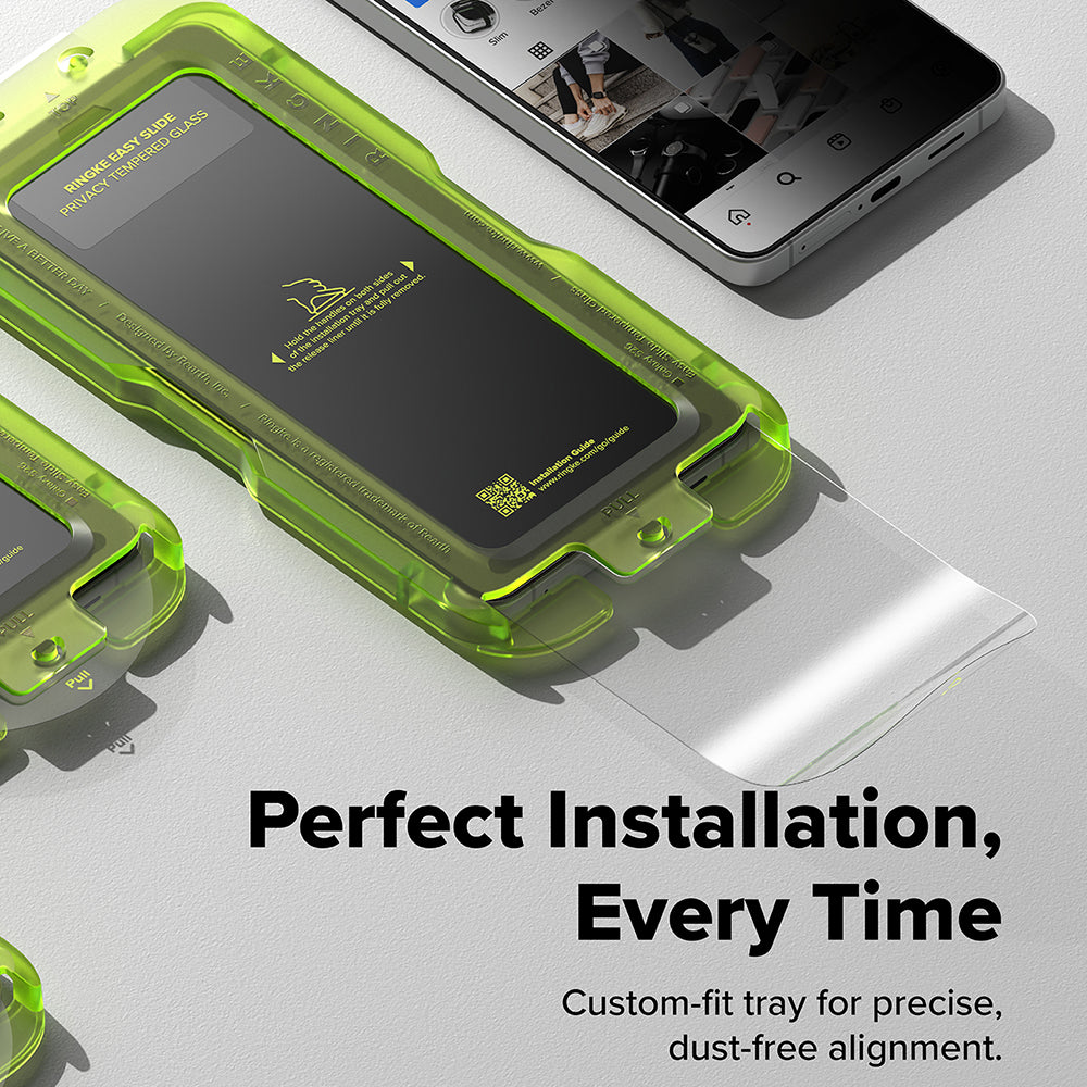 Pellicola Protettiva Schermo Ringke Easy Slide per Samsung Galaxy S26, Vetro Temperato, Full Glue, Set 2 pezzi, Nera