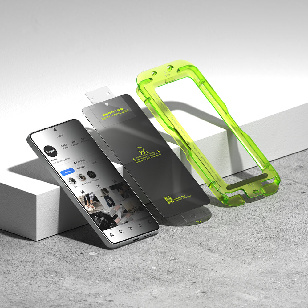 Pellicola Protettiva Schermo Ringke Easy Slide per Samsung Galaxy S26, Vetro Temperato, Full Glue, Set 2 pezzi, Nera