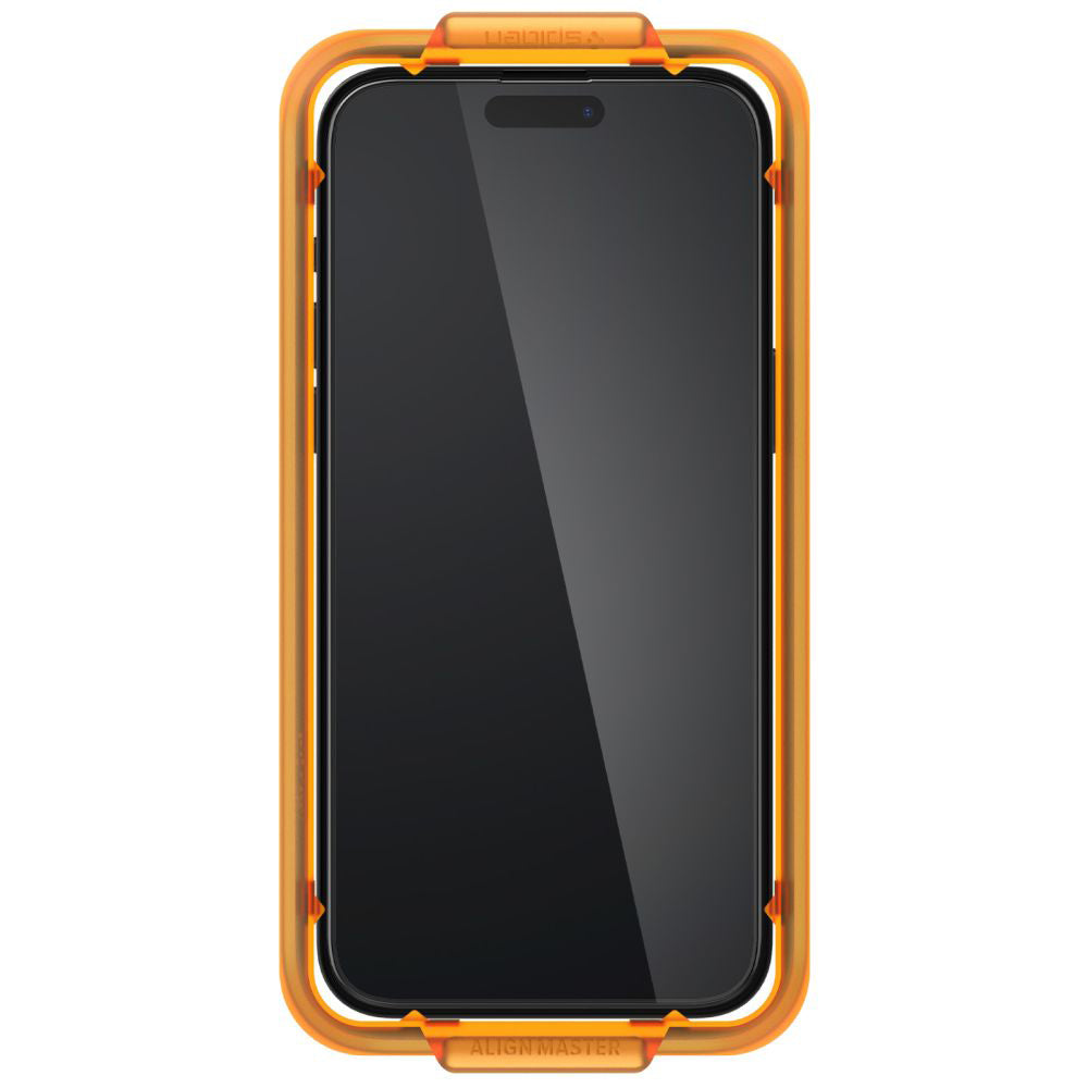 Pellicola Protettiva Schermo Spigen GlastR Align Master per Apple iPhone 15 Plus, Vetro Temperato, Full Glue, Set 2 pezzi, Nera AGL06886