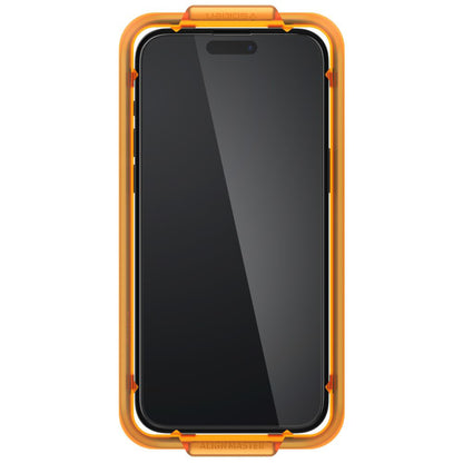 Pellicola Protettiva Schermo Spigen GlastR Align Master per Apple iPhone 15 Plus, Vetro Temperato, Full Glue, Set 2 pezzi, Nera AGL06886