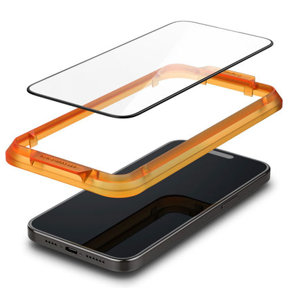 Pellicola Protettiva Schermo Spigen GlastR Align Master per Apple iPhone 15 Plus, Vetro Temperato, Full Glue, Set 2 pezzi, Nera AGL06886