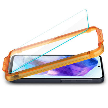 Pellicola protettiva per schermo Spigen GlastR Align Master per Samsung Galaxy A55 5G A556, Vetro temperato, Full Glue, Set 2 pezzi AGL07775