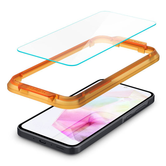 Pellicola Protettiva Schermo Spigen GlastR Align Master per Samsung Galaxy M35 / A35 5G A356, Vetro Temperato, Full Glue, Set 2 pezzi AGL07772