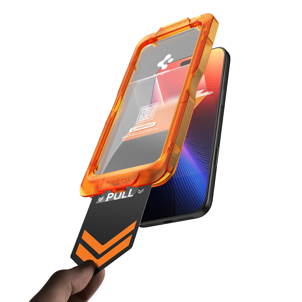 Pellicola protettiva per schermo Spigen GlastR AlignMaster S per Apple iPhone 18 Pro Max / 17 Pro Max, Vetro temperato, Full Glue, Set 2 pezzi AGL10101