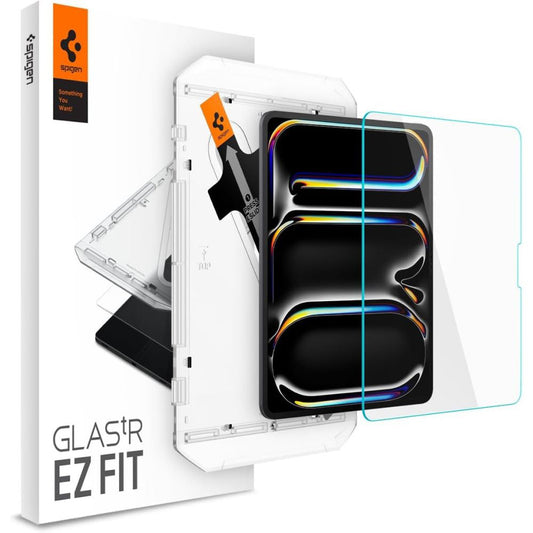 Pellicola Protettiva Schermo Spigen GlastR EZ FIT per Apple iPad Pro 13 (2024), Vetro Temperato, Full Glue AGL07793