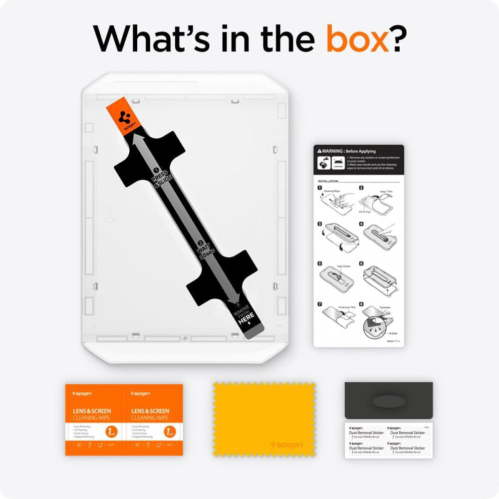 Pellicola Protettiva Schermo Spigen GlastR EZ FIT per Apple iPad Pro 13 (2024), Vetro Temperato, Full Glue AGL07793