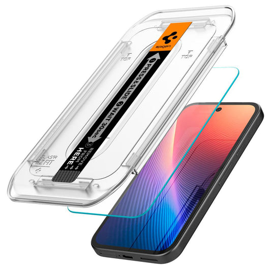 Pellicola Protettiva Schermo Spigen GlastR EZ FIT per Google Pixel 9a, Vetro Temperato, Full Glue, Set 2 pezzi AGL08938