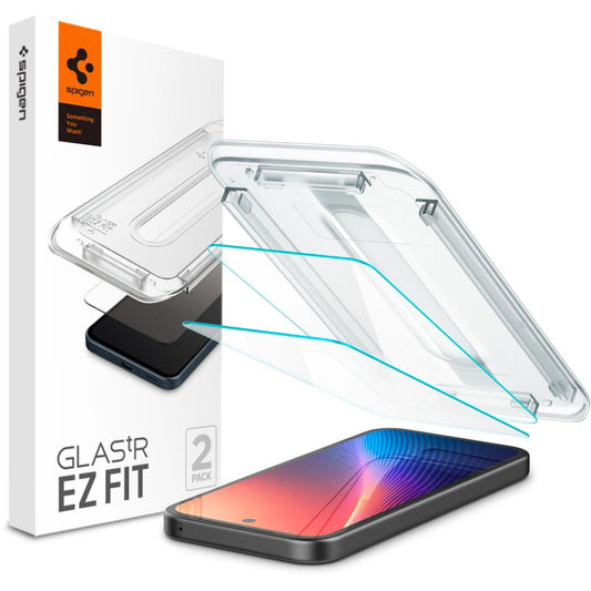 Pellicola Protettiva Schermo Spigen GlastR EZ FIT per Google Pixel 9a, Vetro Temperato, Full Glue, Set 2 pezzi AGL08938
