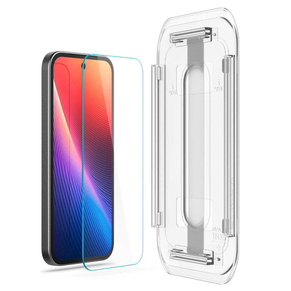 Pellicola Protettiva Schermo Spigen GlastR EZ FIT per Google Pixel 9a, Vetro Temperato, Full Glue, Set 2 pezzi AGL08938