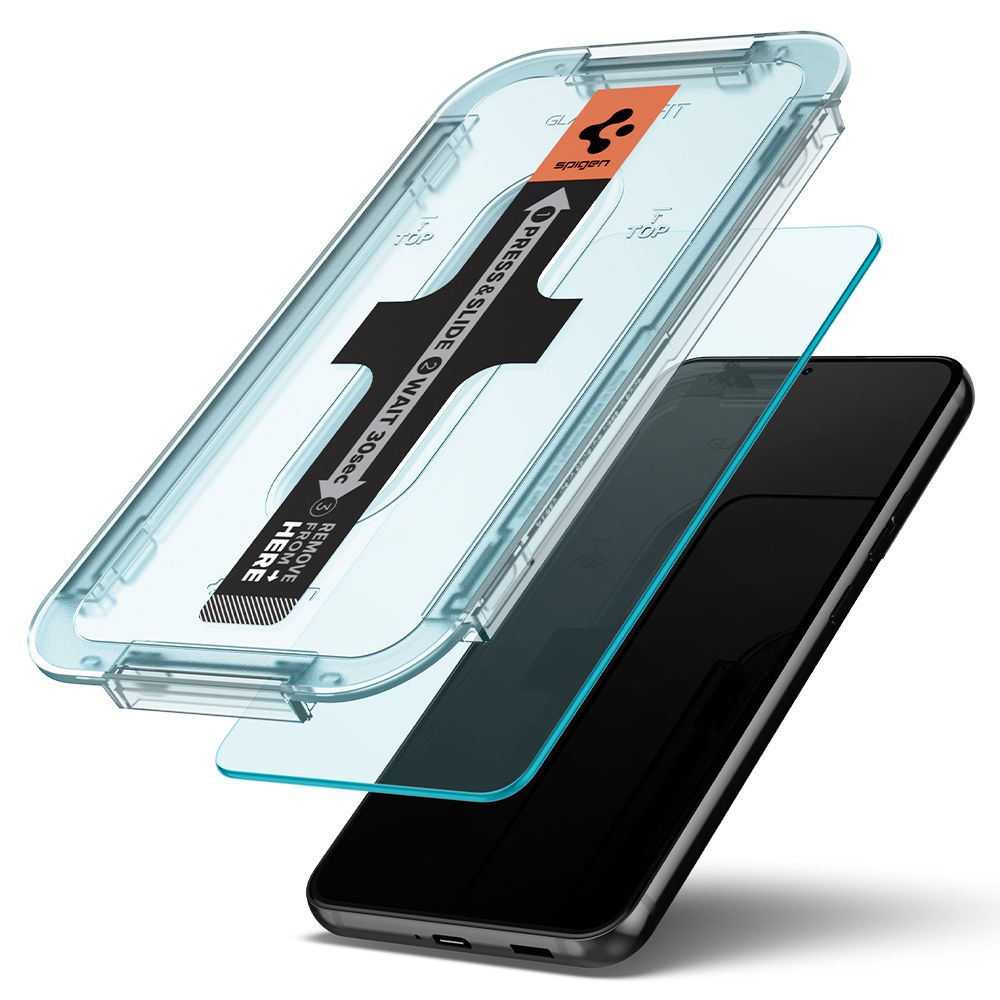 Pellicola protettiva per schermo Spigen GlastR EZ FIT per Samsung Galaxy S22 5G S901, Vetro temperato, Full Glue, Set 2 pezzi AGL04151