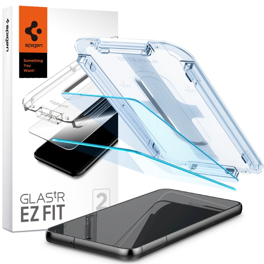 Pellicola Protettiva Schermo Spigen GlastR EZ FIT per Samsung Galaxy S23 S911, Vetro Temperato, Full Glue, Set 2 pezzi AGL05958