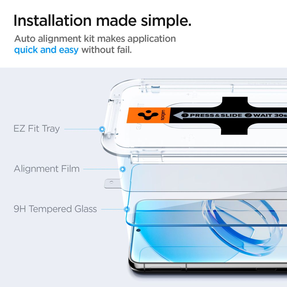Pellicola Protettiva Schermo Spigen GlastR EZ FIT per Samsung Galaxy S23 S911, Vetro Temperato, Full Glue, Set 2 pezzi AGL05958