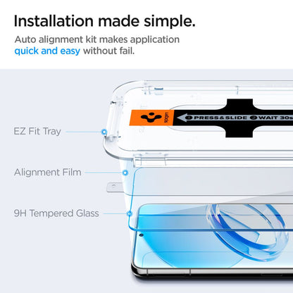 Pellicola Protettiva Schermo Spigen GlastR EZ FIT per Samsung Galaxy S23 S911, Vetro Temperato, Full Glue, Set 2 pezzi AGL05958