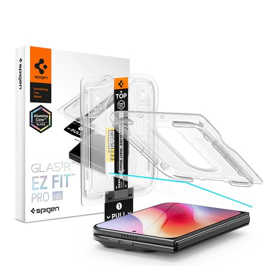 Spigen GlastR EZ FIT Pro HD Exterior Screen Protector Film for Apple iPhone Duo, Tempered Glass, Full Glue AGL12014