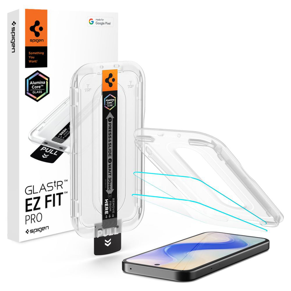 Pellicola Protettiva Schermo Spigen GlastR EZ FIT Pro HD per Google Pixel 10a, Vetro Temperato, Full Glue, Set 2 pezzi AGL11364