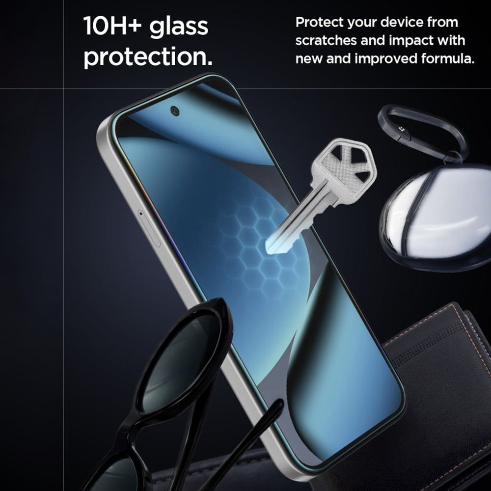 Pellicola Protettiva Schermo Spigen GlastR EZ FIT Pro HD per Google Pixel 10a, Vetro Temperato, Full Glue, Set 2 pezzi AGL11364