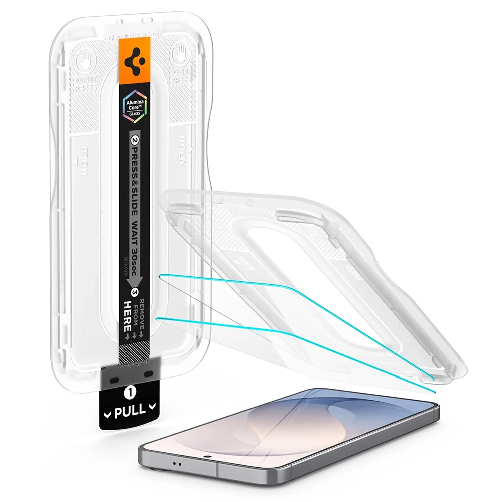 Pellicola protettiva per schermo Spigen GlastR EZ FIT Pro HD per Samsung Galaxy S26 FE S741, Vetro temperato, Colla completa, Set 2 pezzi AGL11811