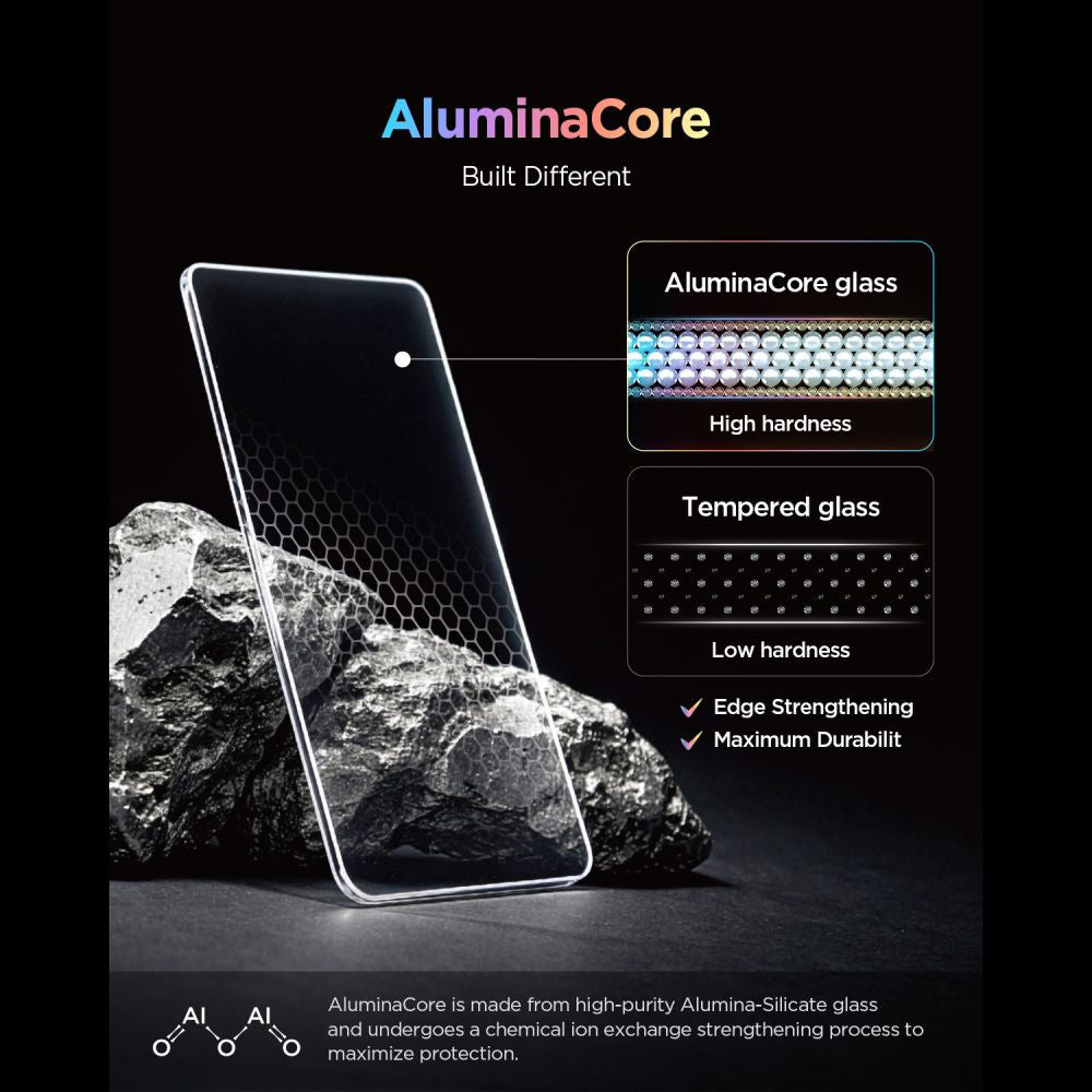 Pellicola protettiva per schermo Spigen GlastR EZ FIT Pro per Nothing Phone (4a) Pro, Vetro temperato, Full Glue, Set 2 pezzi AGL11681