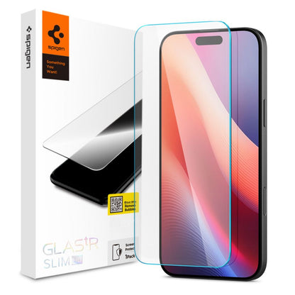 Pellicola Protettiva Schermo Spigen GlastR Slim per Apple iPhone 16 Pro Max, Vetro Temperato, Full Glue