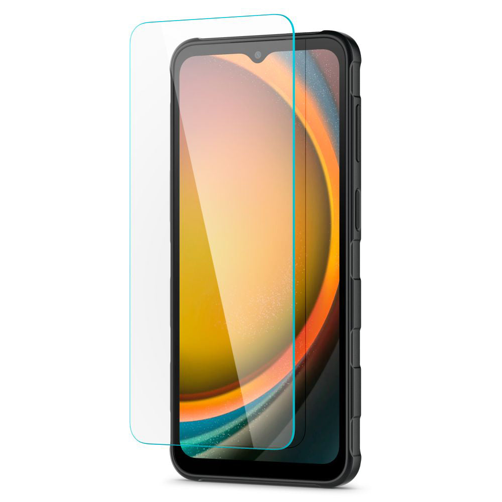 Pellicola protettiva per schermo Spigen GlastR Slim per Samsung Galaxy XCover7 Pro / Xcover7 G556, Vetro temperato, Full Glue, Set 2 pezzi AGL09407