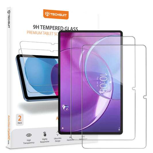 Pellicola protettiva per schermo Techsuit ArmorGlass CrystalHD per Lenovo Idea Tab Pro Gen 2, Vetro temperato, Full Glue, Set da 2 pezzi