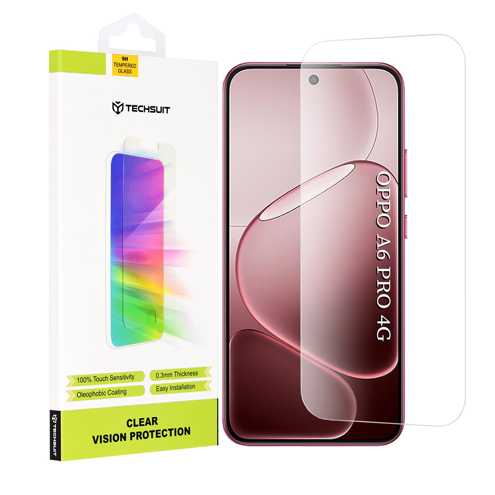 Pellicola protettiva per schermo Techsuit Clear Vision per Oppo A6 Pro 5G / A6 Pro 4G, Vetro Temperato, Full Glue
