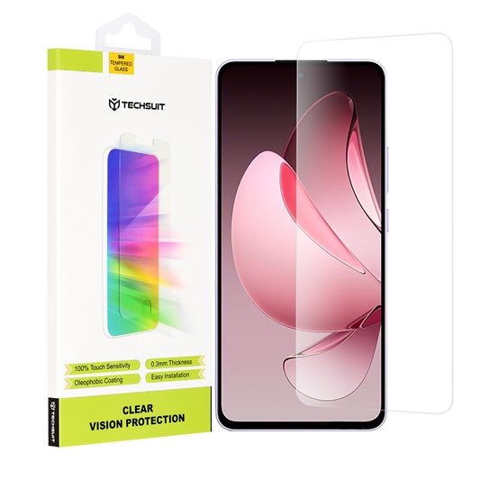Pellicola protettiva per schermo Techsuit Clear Vision per Oppo Reno13 FS 5G / Reno13 F 4G / Reno13 F, Vetro temperato, Full Glue