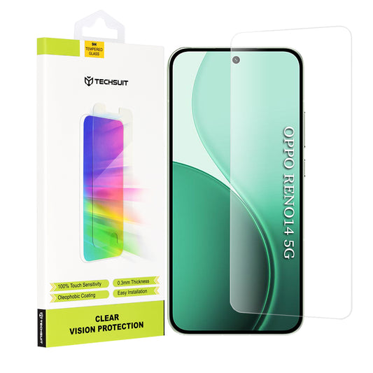 Pellicola protettiva schermo Techsuit Clear Vision per Oppo Reno14, Vetro Temperato