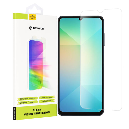 Pellicola protettiva per schermo Techsuit Clear Vision per Samsung Galaxy A06 A065, vetro temperato, Full Glue