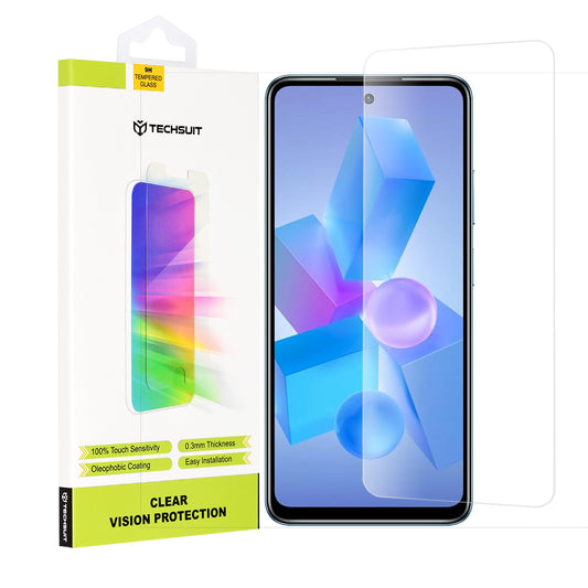 Pellicola protettiva per schermo Techsuit Clear Vision per Tecno Spark 20 Pro / Pova 5 Pro / Hot 40 / Hot 40 Pro, Vetro temperato, Full Glue