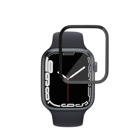 Pellicola protettiva Schermo Techsuit Nano Flex per Apple Watch Series 9 / 8 / 7 41mm, Plastica, Set 2 pezzi, Nera