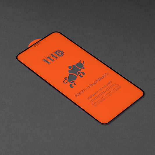 Pellicola Protettiva per Schermo Techsuit per Apple iPhone 11 Pro Max / XS Max, Vetro Temperato, Full Glue, 111D, Nero