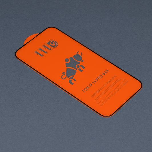 Pellicola protettiva per schermo Techsuit per Apple iPhone 14 Pro Max, Vetro temperato, Full Glue, 111D, Nero