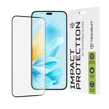 Pellicola protettiva per schermo Techsuit per Honor 200 Lite, Vetro temperato, Full Glue, 111D, Nero