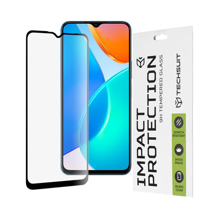 Pellicola Protettiva per Schermo Techsuit per Honor 70 Lite / X6 / X8 5G, Vetro Temperato, Full Glue, 111D, Nero