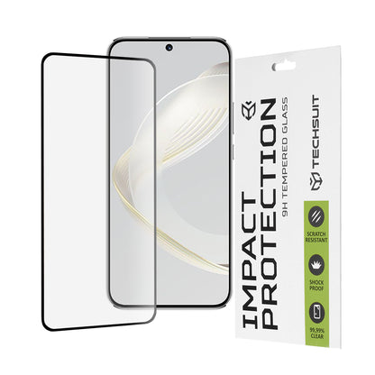 Pellicola protettiva per schermo Techsuit per Huawei nova 12s / nova 11, Vetro temperato, Full Glue, 111D, Nero