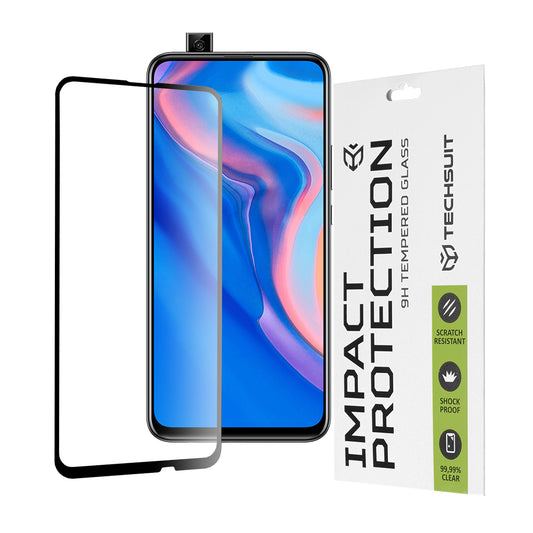 Pellicola Protettiva per Schermo Techsuit per Huawei Y9 Prime (2019) / P Smart Z, Vetro Temperato, Full Glue, 111D, Nero