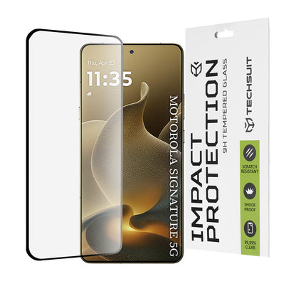 Pellicola protettiva Techsuit per Motorola Edge 70 Ultra / Signature, Vetro Temperato, 111D, Full Glue, Nera