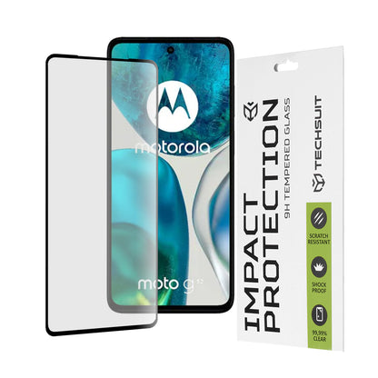Pellicola protettiva per schermo Techsuit per Motorola Moto G52 / G82, Vetro temperato, Full Glue, 111D, Nero