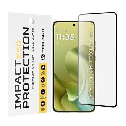 Pellicola protettiva per schermo Techsuit per Motorola Moto G86 Power / G86, Vetro temperato, Full Glue, Nero