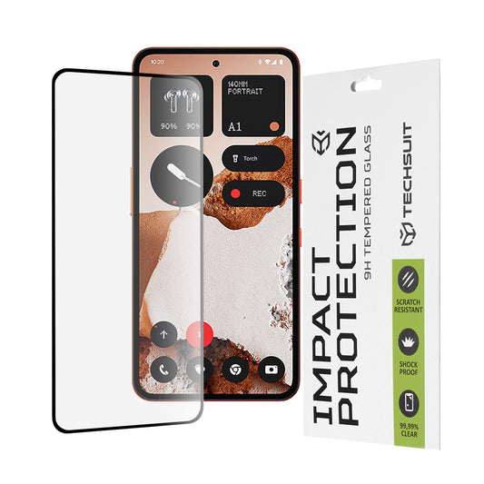 Pellicola protettiva per schermo Techsuit per Nothing CMF Phone 2 Pro, Vetro Temperato, Full Glue, 111D, Nero