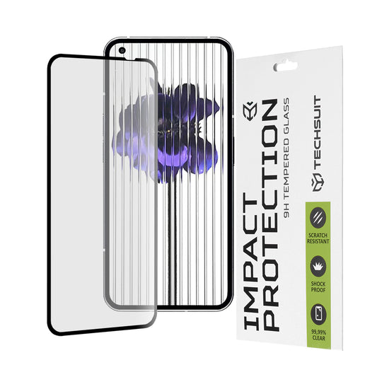 Pellicola protettiva per schermo Techsuit per Nothing Phone (1), Vetro temperato, Full Glue, 111D, Nero