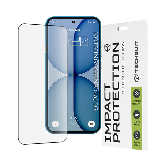 Pellicola protettiva Techsuit per Nothing Phone (4a), Vetro Temperato, Full Glue, 111D, Nera
