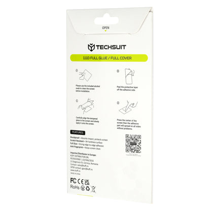 Pellicola protettiva per schermo Techsuit per Nothing Phone (4b), Vetro temperato, Full Glue, 111D, Nero