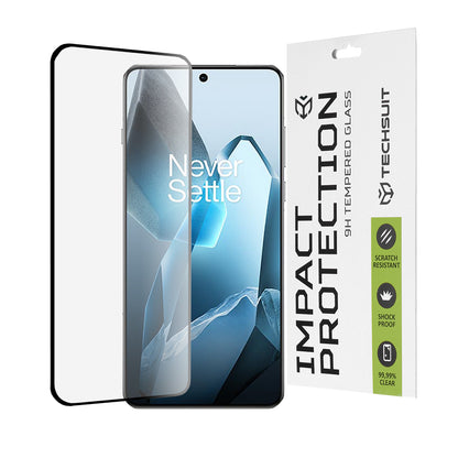 Pellicola protettiva per schermo Techsuit per OnePlus 13, Vetro temperato, Full Glue, 111D, Nero