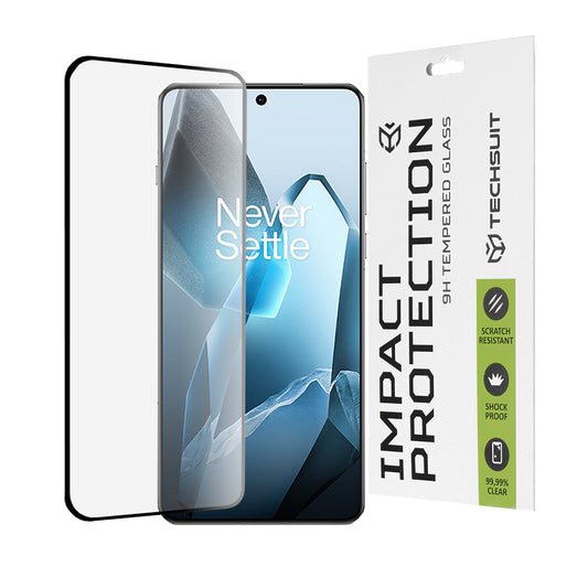 Pellicola protettiva per schermo Techsuit per OnePlus 13, Vetro temperato, Full Glue, 111D, Nero