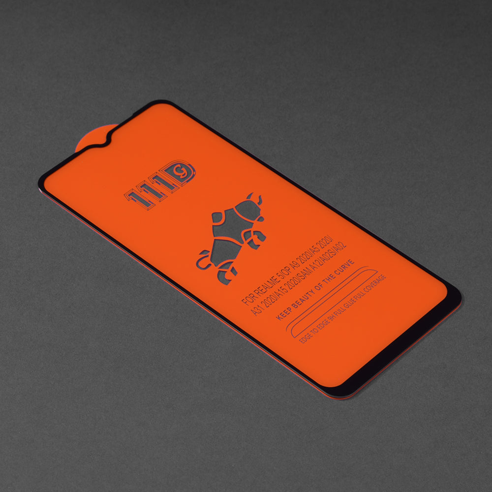 Pellicola Protettiva per Schermo Techsuit per Oppo A16s / A54s / A16 / A15s / A15, Vetro Temperato, Full Glue, 111D, Nero