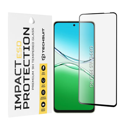 Pellicola protettiva per schermo Techsuit per Oppo A5 Pro 4G / A5 Pro, Vetro temperato, Full Glue, Nero