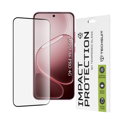 Pellicola protettiva schermo Techsuit per Oppo A6 Pro 5G / A6 Pro 4G, Vetro Temperato, Full Glue, 111D, Nera